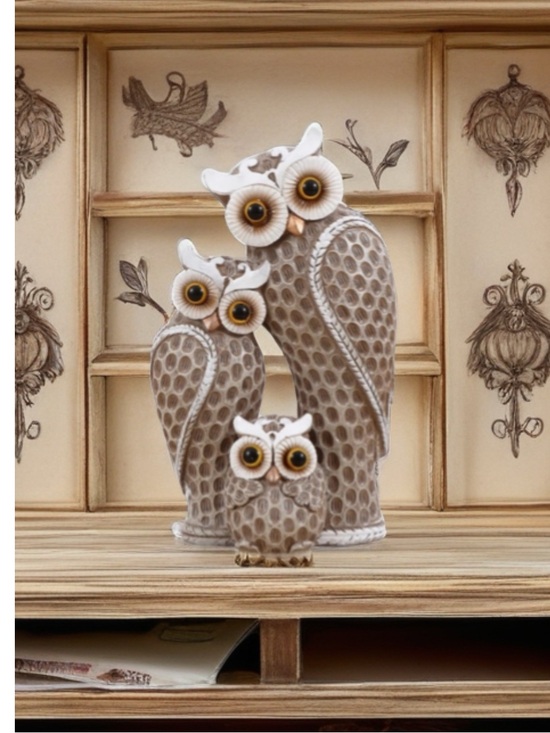 Other - Resign Owl Family Figurine